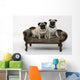 Two Chubby Pug Dogs Wall Decal
