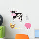 Set Flat Style Cartoon Wall Decal Sticker Set