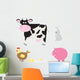 Set Flat Style Cartoon Wall Decal Sticker Set