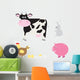 Set Flat Style Cartoon Wall Decal Sticker Set