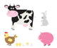 Set Flat Style Cartoon Wall Decal Sticker Set