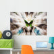 Focus On A Green Butterfly With Images Of Butterflies Surrounding It Wall Mural