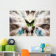 Focus On A Green Butterfly With Images Of Butterflies Surrounding It Wall Mural