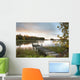 A Dock On A Lake At Sunrise Near Wawa Wall Mural