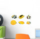 Yellow Tropical Reef Fish Wall Decal Sticker Set