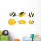 Yellow Tropical Reef Fish Wall Decal Sticker Set