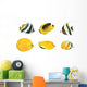 Yellow Tropical Reef Fish Wall Decal Sticker Set