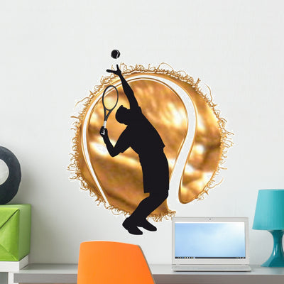 Tennis Wall Decal shown on a wall
