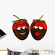 Chocolate Dipped Strawberry Smileys Wall Decal
