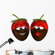 Chocolate Dipped Strawberry Smileys Wall Decal