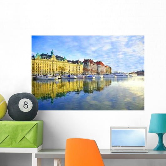 Stockholm Channel Promenade with Wall Decal