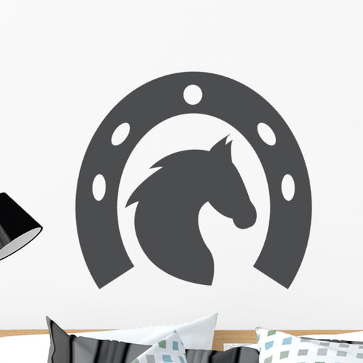 Horse Head and Horseshoe Wall Decal