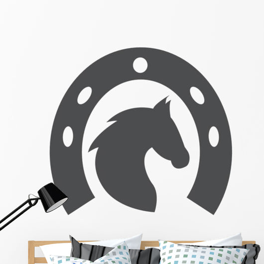 Horse Head and Horseshoe Wall Decal
