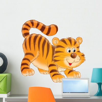 Tiger Wall Decal shown on a wall