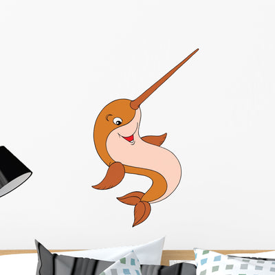 Narwhal Wall Decal shown on a wall