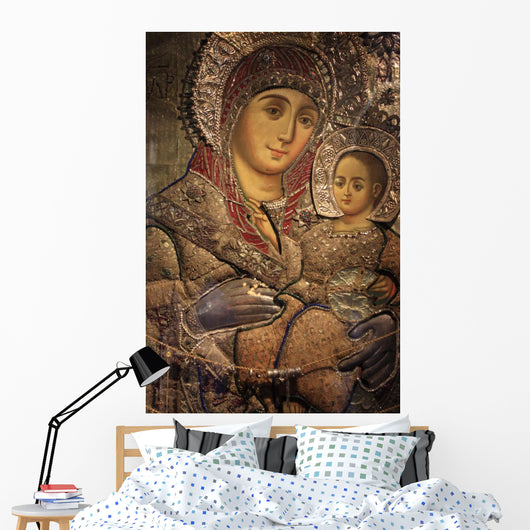 Virgin Mary of Bethlehem Icon Wall Mural