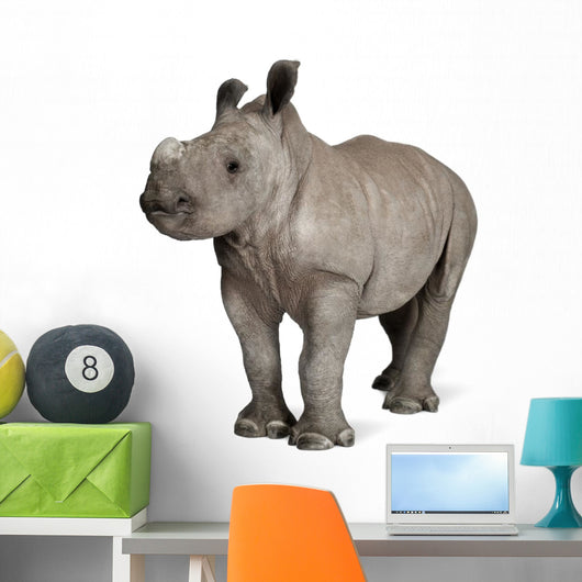 young White Rhinoceros Wall Decal