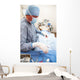 Veterniarian performing sterilization operation on dog Wall Mural