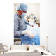 Veterniarian performing sterilization operation on dog Wall Mural