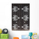 Large Metal Decorative Hinges On A Weathered Wooden Barn Door Wall Mural