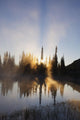 Sunrise Reflected In Reflection Lake In Mt Rainier National Park Wall Mural