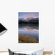 Partially Frozen Spillway Lake At Sunset Wall Mural