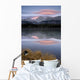 Partially Frozen Spillway Lake At Sunset Wall Mural