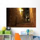 An alley in the old city of Jerusalem at night, Israel. Wall Mural