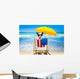 Dog Relaxing Beach Wall Decal
