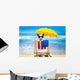 Dog Relaxing Beach Wall Decal