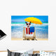 Dog Relaxing Beach Wall Decal