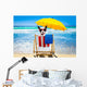 Dog Relaxing Beach Wall Decal