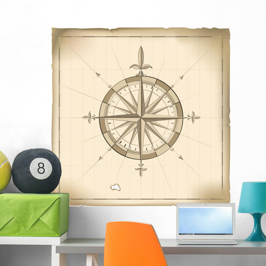 Old Compass Wall Mural