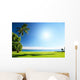 Caribbean Sea and Palms Wall Decal Design 1