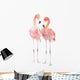 Two Pink Watercolor Flamingos Wall Decal