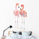 Two Pink Watercolor Flamingos Wall Decal