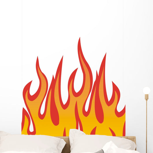 Flames Illustration Wall Decal