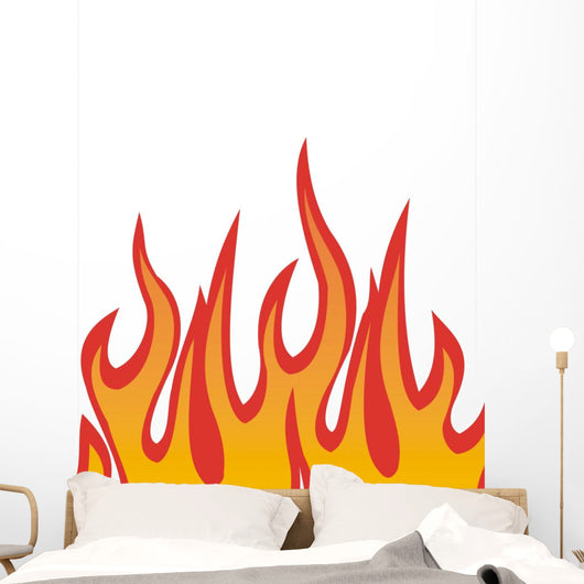 Flames Illustration Wall Decal