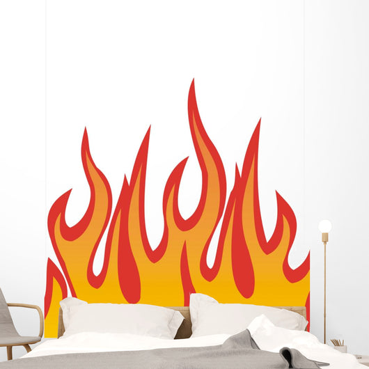 Flames Illustration Wall Decal