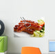 Grilled sausages and vegetables Wall Mural