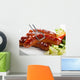 Grilled sausages and vegetables Wall Mural