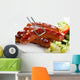 Grilled sausages and vegetables Wall Mural