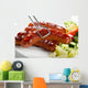 Grilled sausages and vegetables Wall Mural