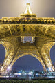 Eiffel Tower At Night,Low Angle View, Paris,France Wall Mural
