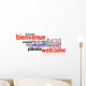 Welcome, word cloud Wall Decal