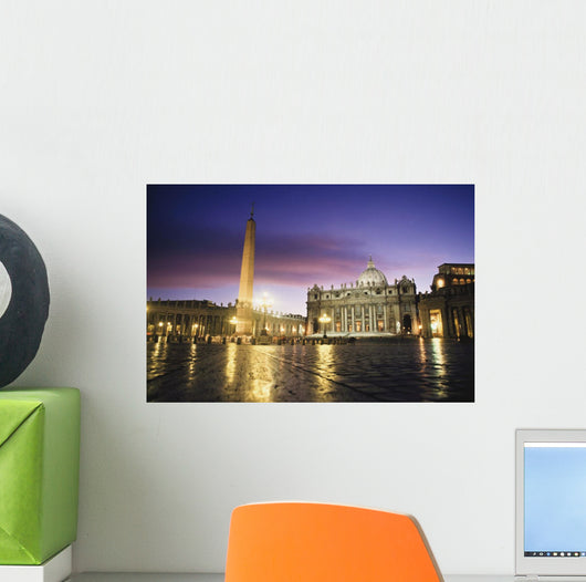 Nightfall At The Square At St Peter's The Vatican Rome,Italy Wall Mural