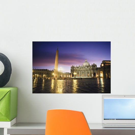 Nightfall At The Square At St Peter's The Vatican Rome,Italy Wall Mural