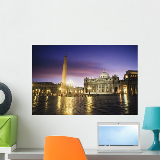 Nightfall At The Square At St Peter's The Vatican Rome,Italy Wall Mural