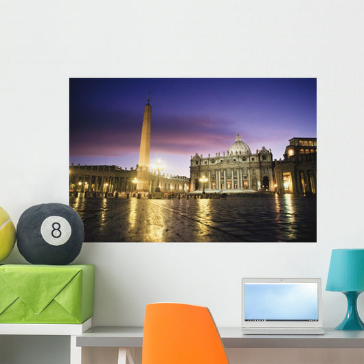Nightfall At The Square At St Peter's The Vatican Rome,Italy Wall Mural