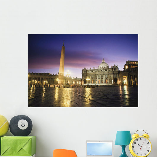 Nightfall At The Square At St Peter's The Vatican Rome,Italy Wall Mural